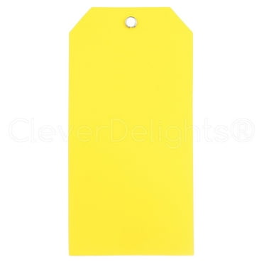 Tear-Proof and Waterproof 4.75" x 2.375" 200 Pack In Yellow Plastic Tags